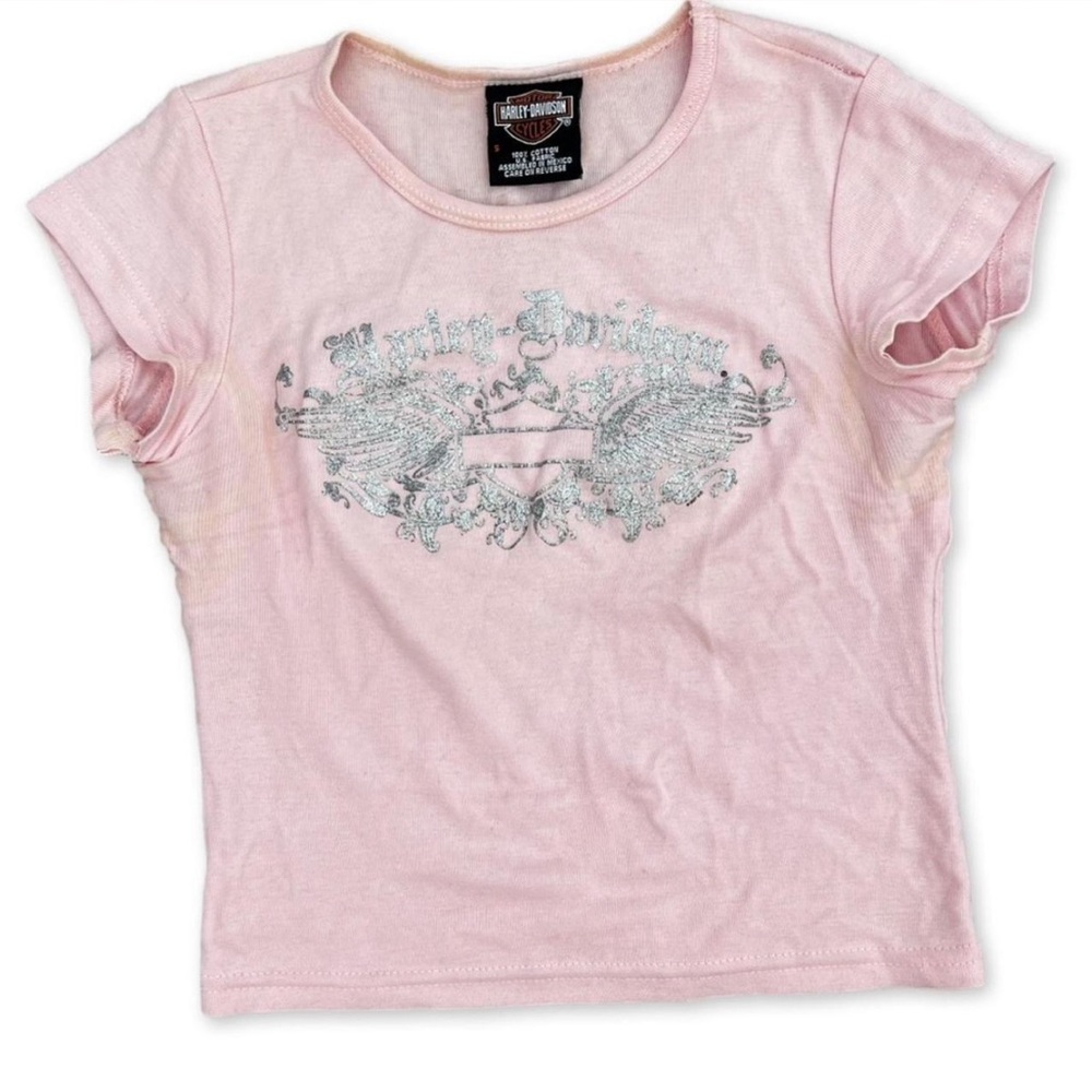 Pink and Silver Harley Davidson Baby T